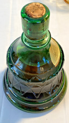 Vintage Rare Chianti Wine Bottle Decanter Lantern Oil Lamp Amber Green Glass 15&Prime;