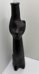 Happy Cat Shaped Mosel Riesling Matte Black Wine Bottle-Meow 13 Inches