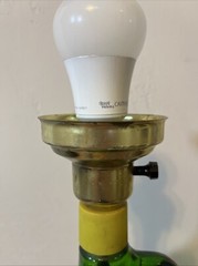 Vintage Handmade Wine Bottle Electric Table Lamp Charles Fournier 1/2 Gallon