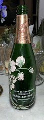 1982 Perrier Jouet Champagne Bottle Hand Painted with Flowers Empty