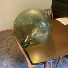 Vintage Demijohn WineCarboy Huge Green Glass Bottle 25.5&Prime; Tall 17.5&Prime; Wide