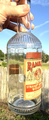 RARE ANTIQUE ORIGINAL  » RAMBLER  » WHISKEY PAPER LABEL EMPTY BOTTLE!!