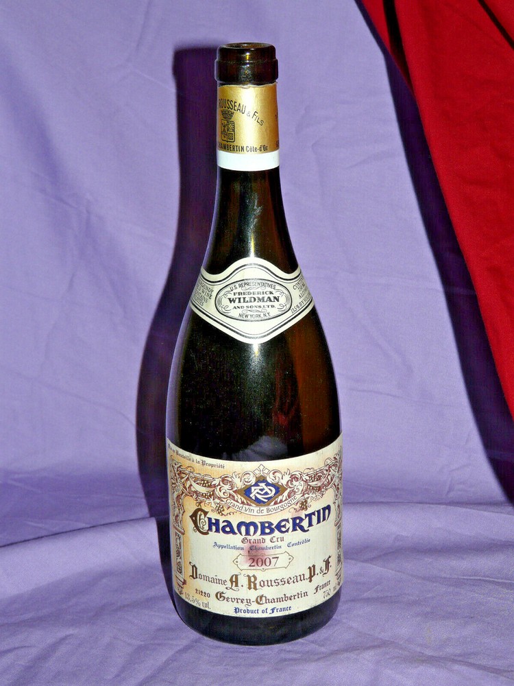 A. Rousseau CHAMBERTIN 2007 Burgundy Grand Cru Empty Wine Bottle no cork