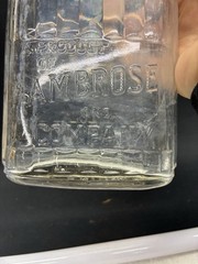 Antique Bottle Collectible Ambrose & Company Port Wine Bottle Ribbed Glass
