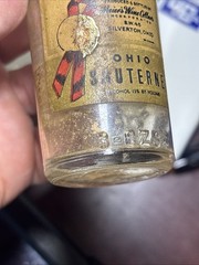 Meier’s Mini 3 Oz Wine Bottle Ohio Sauterne With Paper Label And Embossed Grapes