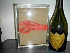 Dom Perignon 1995 Rose Acrylic Box & 1996 Champagne Empty Bottle