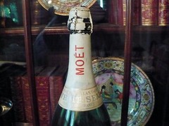 EMPTY Moet Chandon Champagne 1882 Magnum Bottle + BRS Nickel Silver Holder PROP