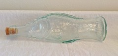 Vtg Empty Italian Fish Shaped Wine Bottle 10” Grn Pescevino Glass Beach Nautical