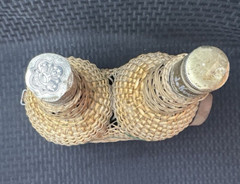 Vintage Double Wicker-Wrapped Wine Bottles Demijohn (Empty Bottles)