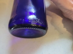 Cobalt Blue 11.5&Prime;×3.25&Prime; Long Neck Hand Blown Glass Decorative Wine Bottle NEW