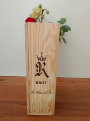 Le Chemin du Roi – Brut Champagne 750ml EMPTY BOTTLE And Wooden Box.