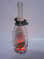 Dragon Fire Light Up Red Blinking or Steady Empty Wine Bottle- 11.75&Prime;H