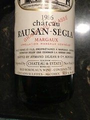 1986 Chateau Rausan Segla (empty) Bordeaux Bottle