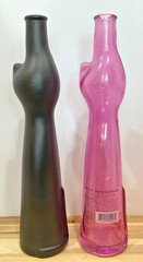 Happy Cat Wine Bottle-13” PINK /BLK Mosel Riesling Germany DECOR Kitten Collect