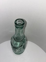 Vintage Green Clear Glass Wine Bottle 11 1/2”