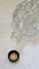 Vintage Grapes Bunch Glass Bottle Made in France *Empty* Original Twist Lid
