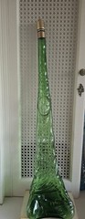 VTG 32&Prime; GREEN GLASS CHIANTI ITALY BOTTLE KNEELING WOMAN