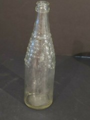Vintage Clear Glass Embossed Grapes Wine Liquor Bottle