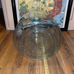 VTG HUGE 1936 Carboy 12 Gal. Bottle Jug DemiJohn 26” Aqua Hand Blown Glass RARE!