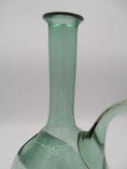 Vintage Hand-blown Green Wine Chiller Bottle Decanter with Ice Chamber