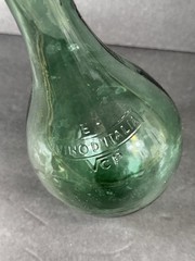 Vintage E.F. Vino D’Italia VCP Green Glass Wine Bottle Round Bottom Italian