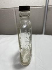 Antique Half Pint Wine Bottle 6.5 In. Starburst Design