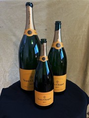 Empty Veuve Clicquot Brut Champagne Jeroboam 1.5L Bottle in Wooden Box