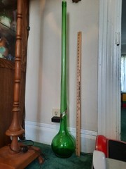 Very Old Huge GREEN MAZZONI WINE BOTTLE ITALIAN GLASS 44 INCHES TALL EUC