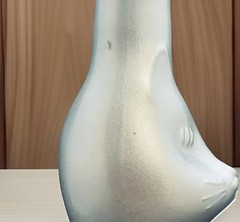 Rheinhessen Riesling Germany Metallic SILVER Happy Cat Empty 500ml Wine Bottle
