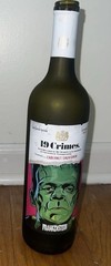 FRANKENSTEIN Glow in Dark 19 Crimes Empty Wine Bottle, Monsters