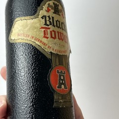 Vintage 1984 Black Tower German White Wine Empty Bottle 750 ml Crock Style