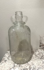 Pensacola FL Clear Glass Wine Bottle Jug, « Don Carlos », Half-Gallon, Rare!