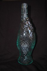 Vintage Glass Fish Wine Bottle ~ Green / Blue