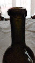 Vintage Green Wine Bottle Collectible Dark Glass Decorative Display Piece