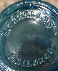 11&Prime; Vintage Morey Mallorca Distillerias Wine Bottle Embossed Grapes With Cork