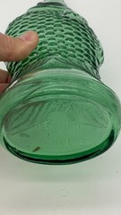 Vintage 13&Prime; Green Italian Art Glass Fish Shaped Wine Decanter Bottle