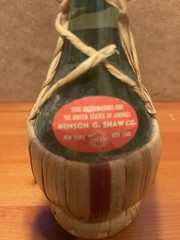 VINTAGE CLASSICO Bertolli CHIANTI EMPTY ITALY WINE BOTTLE Raffia Wrapped-7 1/2&Prime;