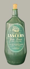 Vintage 1980 Lancers Vinho Branco White Wine Thick Green Bottle Portugal – EMPTY