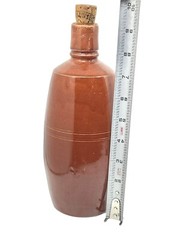 1970s J.M. Da Fonseca Portugal Stoneware Brownware Pottery Empty Bottle w/Cork
