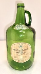 Vintage Chateau Luzerne 4 Liter Large Green Glass Wine Jug Bottle 13” Decor