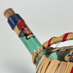 Vintage 1970 Chianti Fiasco Straw Empty Bottle Wrapped Italy 1 Qt Decor 11&Prime; Aqua