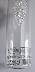 Grappa Alexander Aqva Di Vita Hand Blown Glass Grapes Empty Wine Bottle Italy