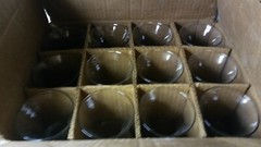 Vintage BEAUVIGNOT VINS DE FRANCE Glass Wine Carafe Vineyard Case OF 12 In Box