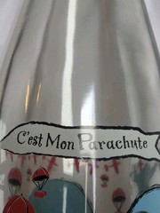EMPTY Blue Parachute Table Wine Bottle Crafts Decor Airplane Plane 750 ml Bin 12