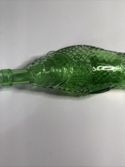 Vintage Green Glass Fish Decanter Bottle – Empty Novelty Wine Bottle 10&Prime;