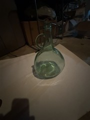 Vintage Almaden Vineyards Green Glass Round Handled Wine Jug Decanter