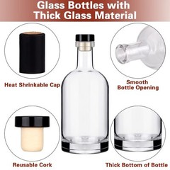 Wine Bottles 3PCS Glass Bottles 750ML Glass Bottles with Lids 25oz Glass Bott…