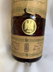 VTG 1940s Mandarine Napoleon Grand Liqueur Empty Bottle Belgium Web Glass