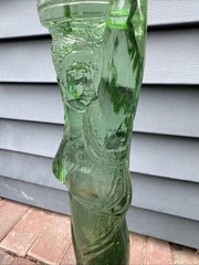 Mid Century Tuscan Chianti Wine Bottle Woman Shape 32” Green Glass VTG Rare