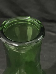 Vintage M LAMONT VINEYARDS 2/5 Pint Green Glass Empty Wine Cruets Bottles.
